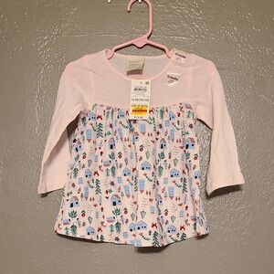 First Impressions Pink and Blue Patterned Long Sleeve Tee 18 Months NWT
